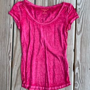 Pink Scoop Neck Short Sleeve Tee